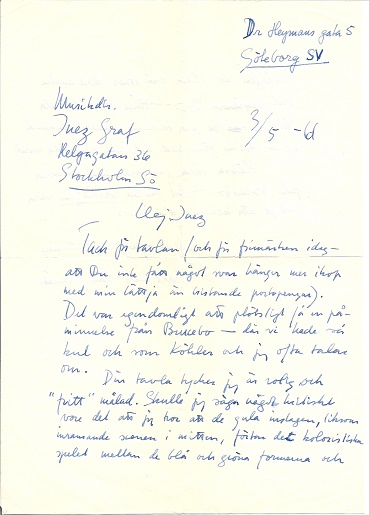Letter fom Karl-Eric