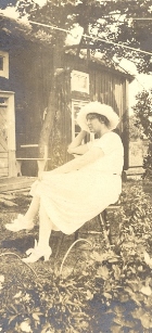 Inez wearing a hat.