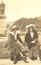  Inez with an unknown woman. Kungsträdgården in Stockholm