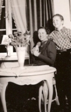 Lars-Gustaf with his mother.